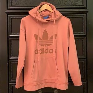 Adidas Logo Oversized Pink Hoodie